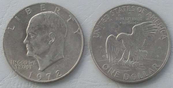 USA Eisenhower Dollar Gedenkmünze 1972 P Typ I p203 unz