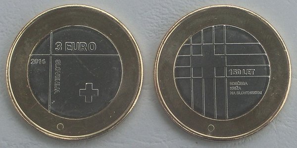 3 Euro Gedenkmünze Slowenien 2016 150 Jahre Rotes Kreuz unz