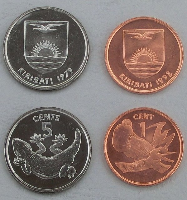 Kiribati 1 + 5 Cents 1979-1992 unz.