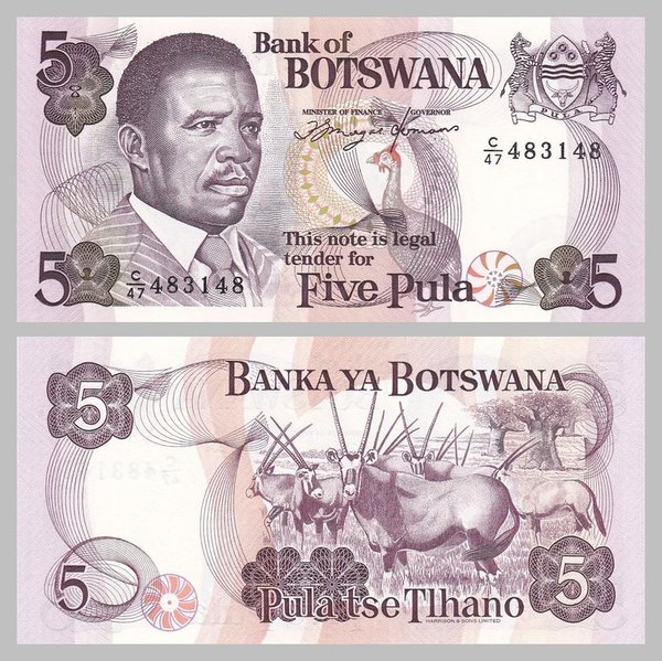 Botswana 5 Pula 1992 p11a unz.