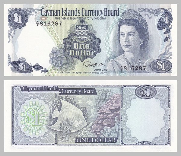 Kaimaninseln / Cayman Islands 1 Dollar 1974 p5b unz.