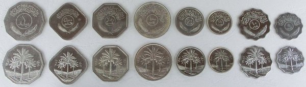 Irak KMS Kursmünzensatz 1969-1990 8 Werte unz.