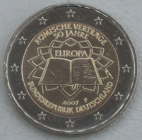 2 Euro Gedenkmünze Deutschland F 2007 50 Jahre Römische Verträge unz.