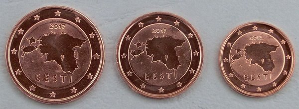 1+2+5 Euro Cent Estland 2017 unz