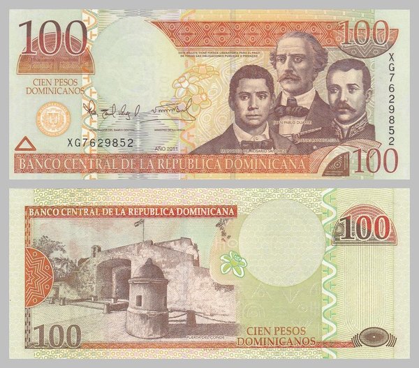 Dominikanische Republik 100 Pesos 2011 p184a unz.