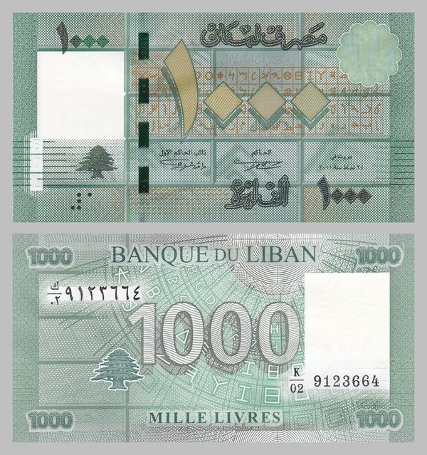 Libanon / Lebanon 1000 Livres 2011 p90a unz.