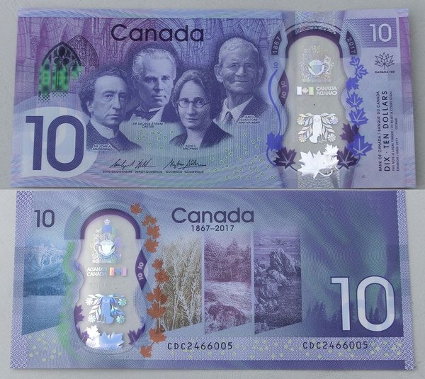 Kanada / Canada 10 Dollars 2017 Polymer p112 unz.