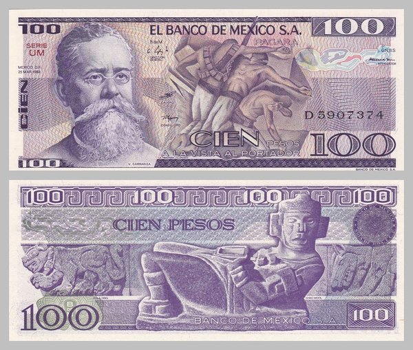 Mexiko 100 Pesos 1982 p74c unz.