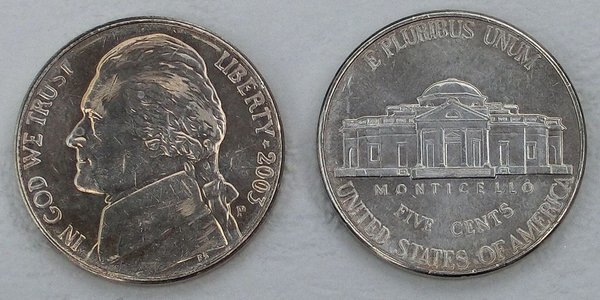 USA 5 Cents Nickel 2003 P p192 unz.