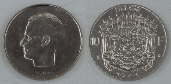 Belgien / Belgium 10 Francs 1974 p156.1 unz.
