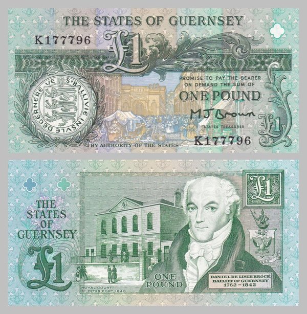 Guernsey 1 Pound 1991 p52a unc.