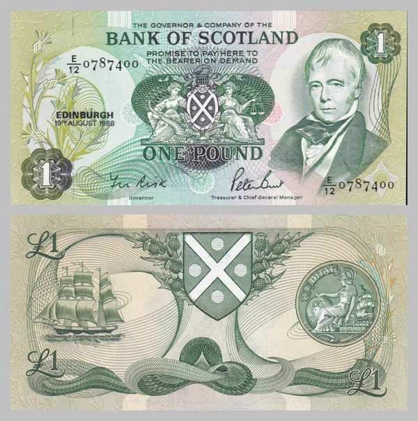 Schottland / Scotland 1 Pound 1988 p111g unz.