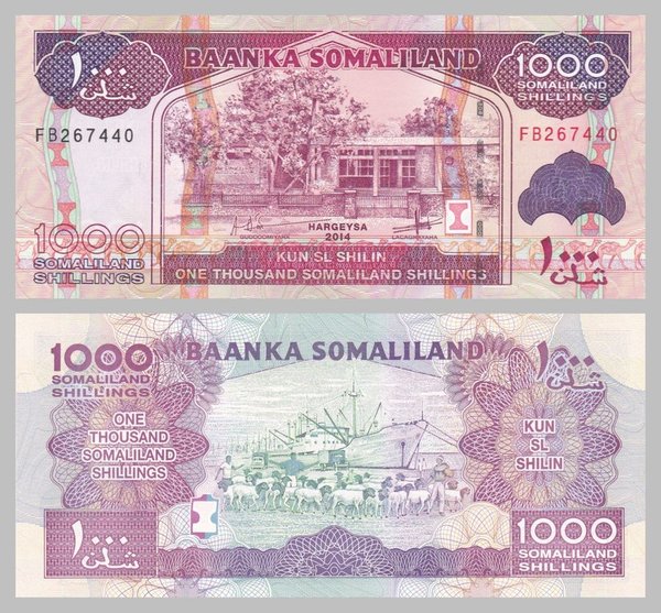 Somaliland 1000 Shilin 2014 p20c unz.