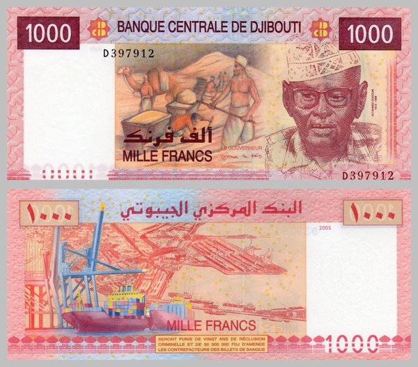 Dschibuti 1000 Francs 2005 p42a unz.