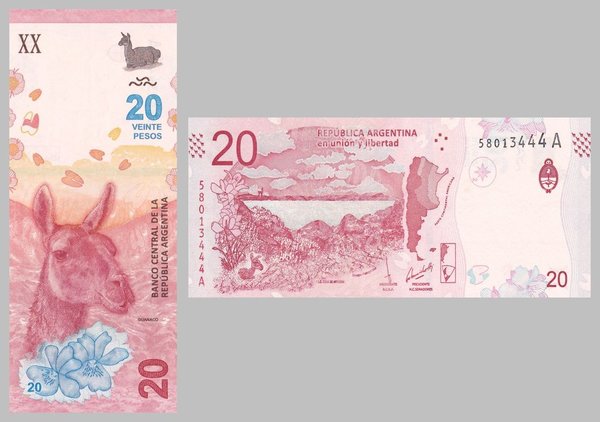 Argentinien / Argentina 20 Pesos 2017 p361 unz.