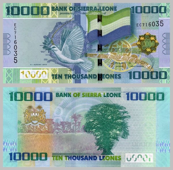 Sierra Leone 10000 Leones 2013 p33b unz.