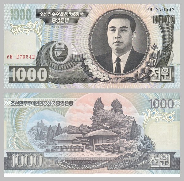 Nordkorea / North Korea 1000 Won 2006 p45b unz.