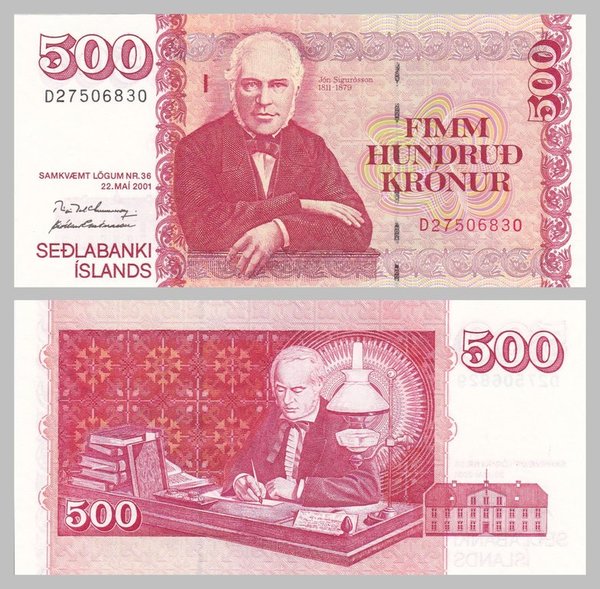 Island / Iceland 500 Kronur 2001 p58 unz.