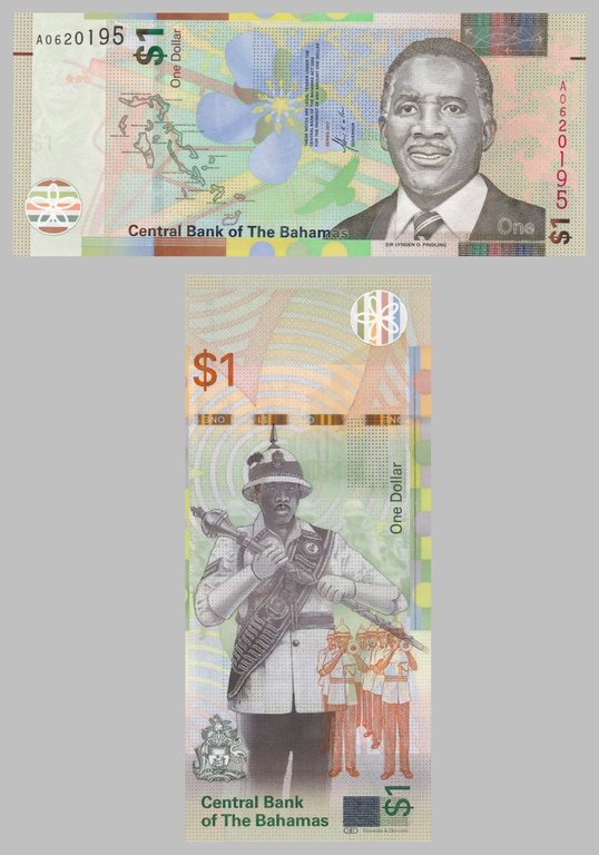 Bahamas 1 Dollar 2017 p77a unz.
