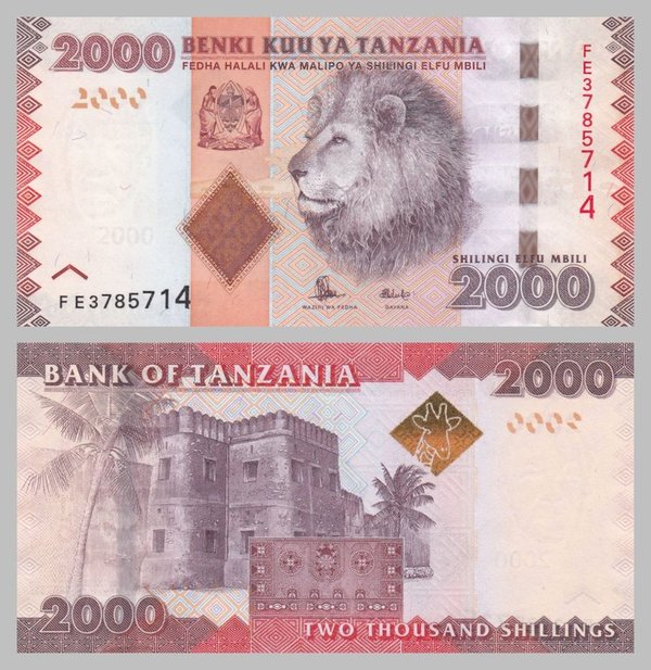 Tansania / Tanzania 2000 Shilingi 2015 p42b unz.