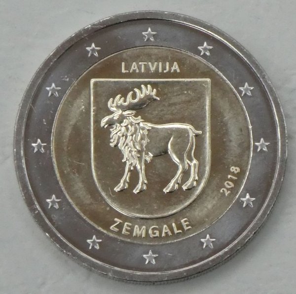 2 Euro Lettland 2018 Zemgale / Semgallen unz.