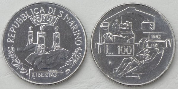 San Marino 100 Lire 1982 p137 unz