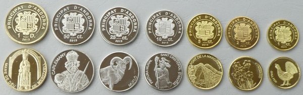 Andorra KMS Kursmünzensatz 2013 unz.