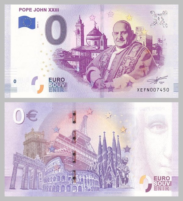 0 Euro Souvenirschein Pope John XXIII