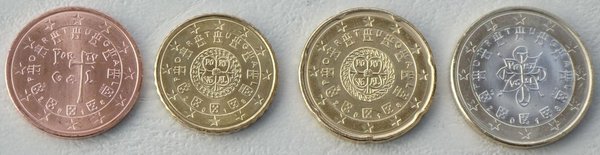 Euro KMS Kursmünzensatz Portugal 2018 4 Werte unz