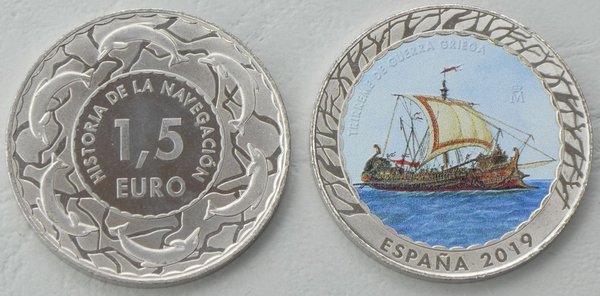 1,5 Euro Spanien 2019 Geschichte der Schifffahrt Griechische Triere unz.