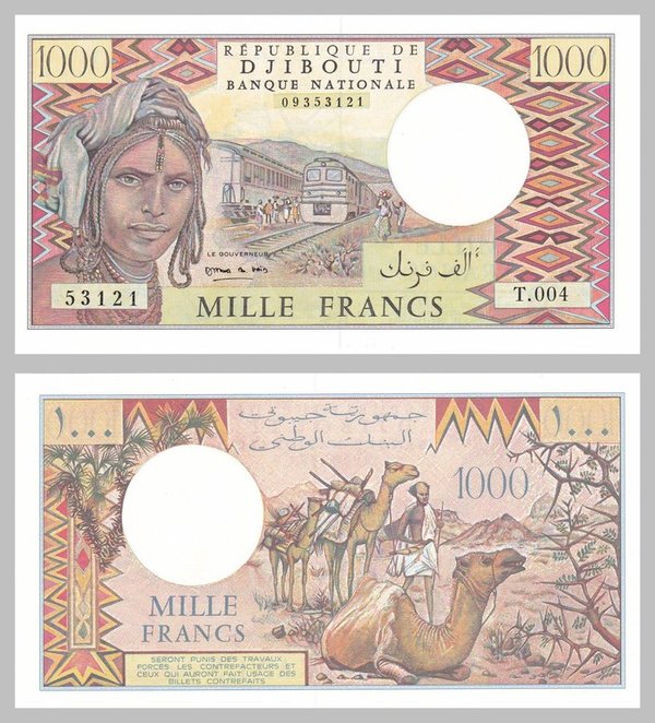 Dschibuti 1000 Francs 1988 p37e unz.