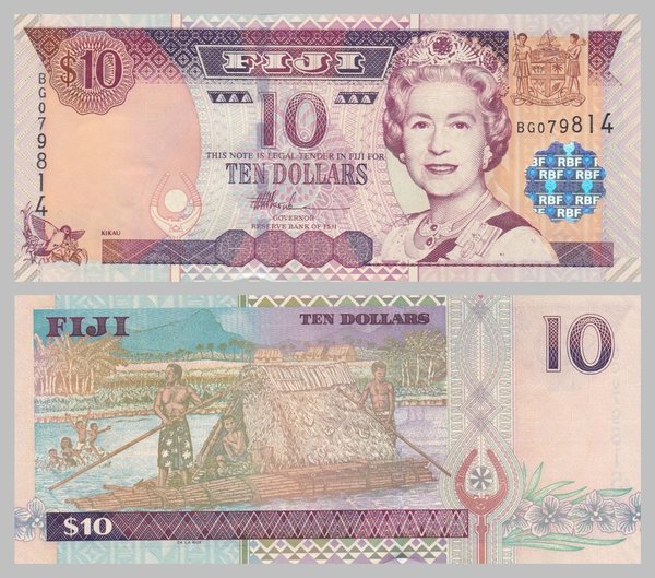 Fidschi / Fiji 10 Dollars 2002 p106a unc.