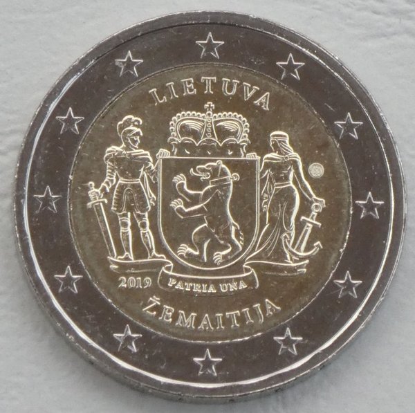 2 Euro Gedenkmünze Litauen 2019 Zemaitija / Samogitien unz.