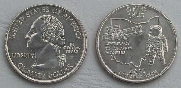 USA State Quarter 2002 Ohio D unz.