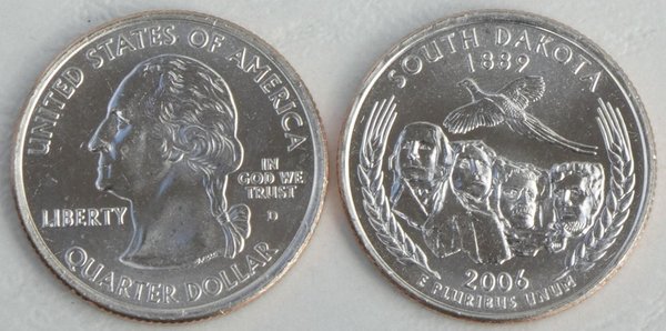 USA State Quarter 2006 South Dakota D unz.