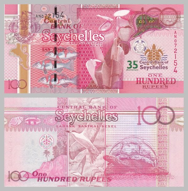 Seychellen / Seychelles 100 Rupees 2013 p47 unz.