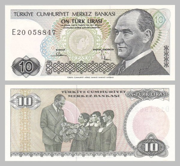 Türkei 10 Lira 1984-2002 p193 unz.