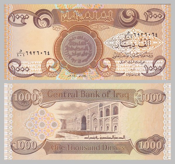 Irak 1000 Dinars 2013 p93c unz.