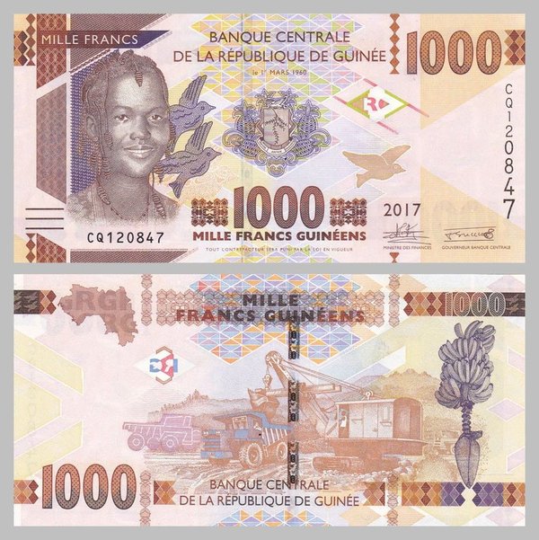 Guinea 1000 Francs 2017 p48b unz.