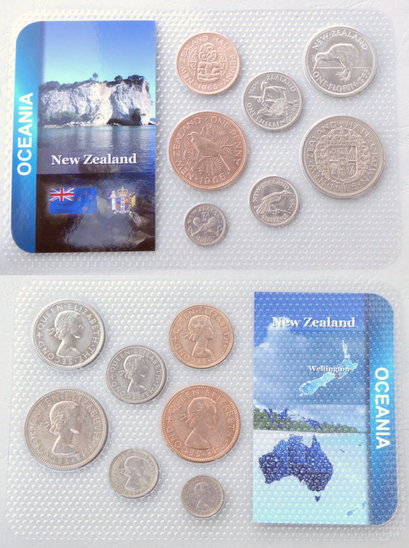Neuseeland / New Zealand KMS Kursmünzensatz 1965 im Blister unz.
