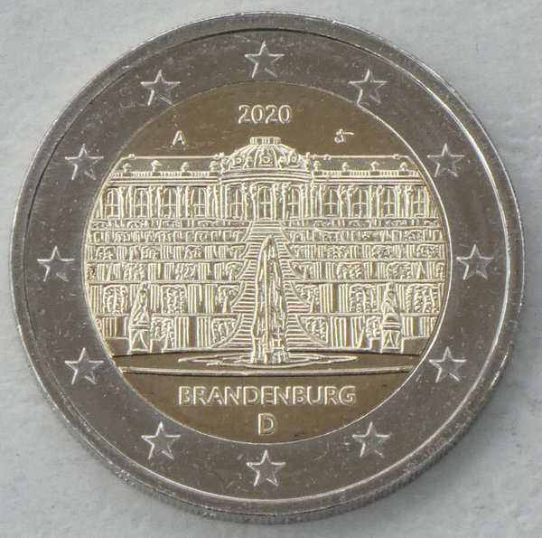2 Euro Deutschland A 2020 Brandenburg / Schloss Sanssouci unz.