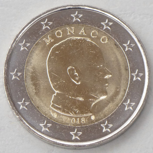 2 Euro Kursmünze Monaco 2018 Albert II unz.