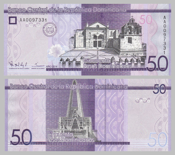 Dominikanische Republik / Dominican Republic 50 Pesos 2014 p189a unz.
