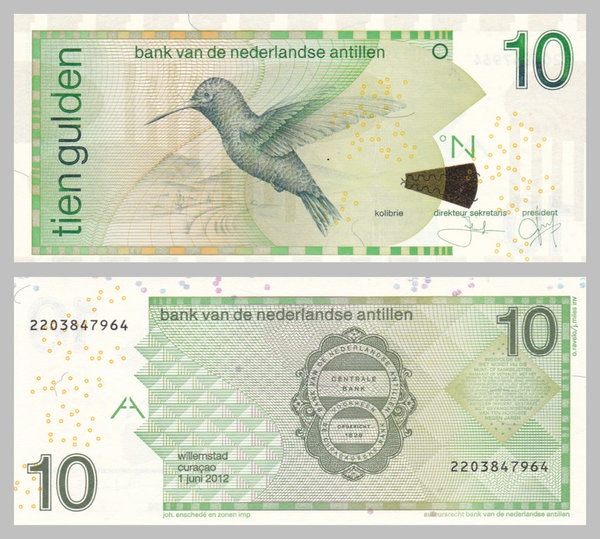 Niederländische Antillen / Netherlands Antilles 10 Gulden 2012 p28f unz.