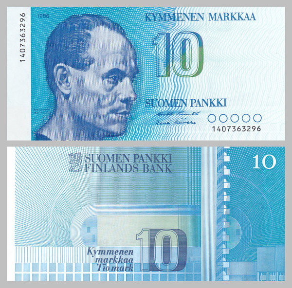 Finnland / Finland 10 Markka 1986 p113a signature 37 unz.