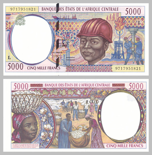 Zentralafrikanische Staaten Gabun 5000 Francs 1997 p404Lc unz