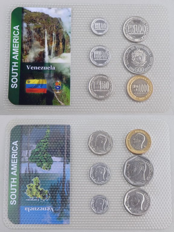 Venezuela KMS Kursmünzensatz 1998-2005 im Blister unz.