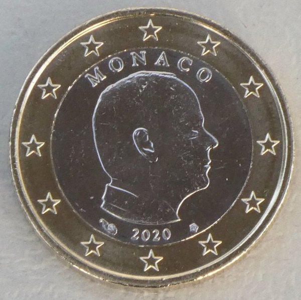 1 Euro Kursmünze Monaco 2020 Albert II unz