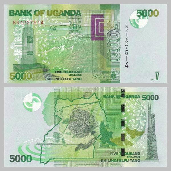 Uganda 5000 Shillings 2017 p51e unz