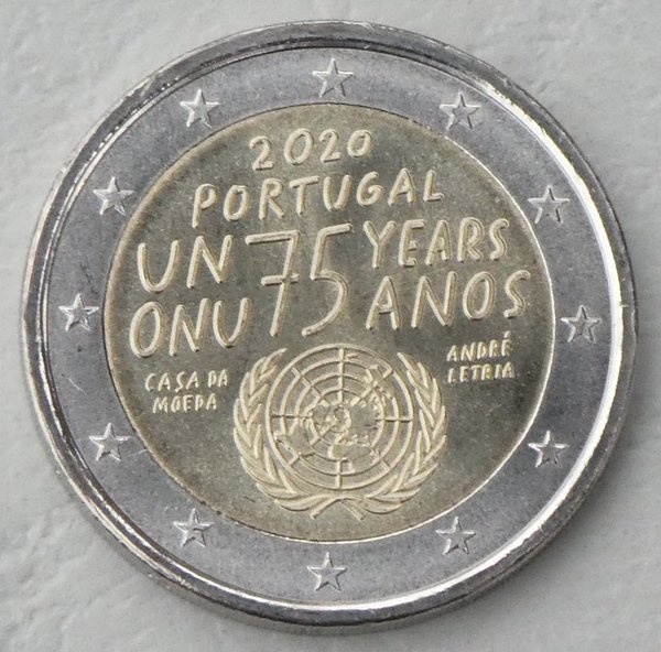 2 Euro Gedenkmünze Portugal 2020 75 Jahre UNO unz.